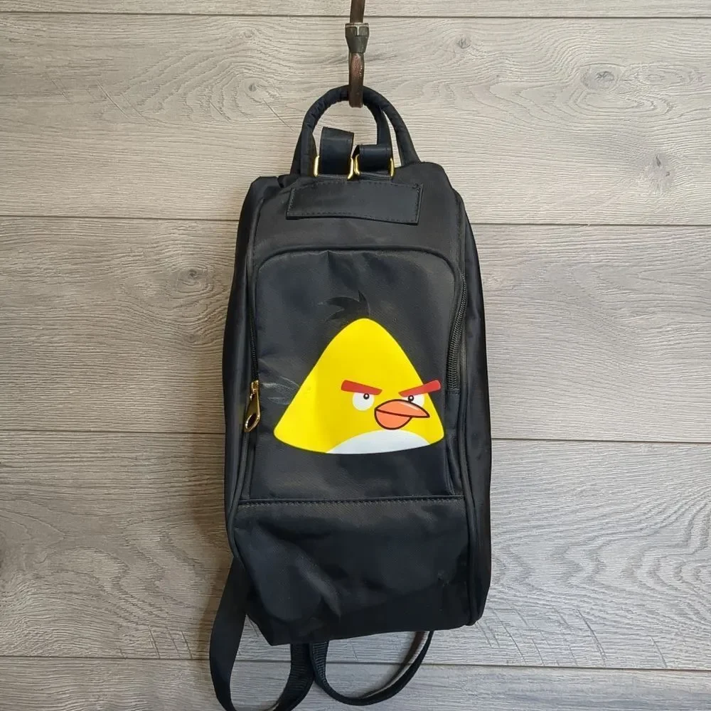 Angry Birds Shoulder Bag Black Nylon Weekender Travel Tote